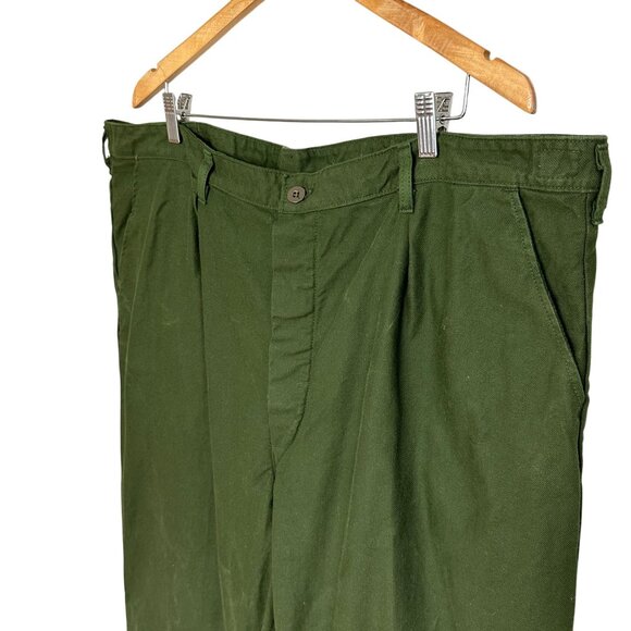 Vintage Swedish Military Field Pants C62 Olive Green Utility Workwear - Picture 2 of 7